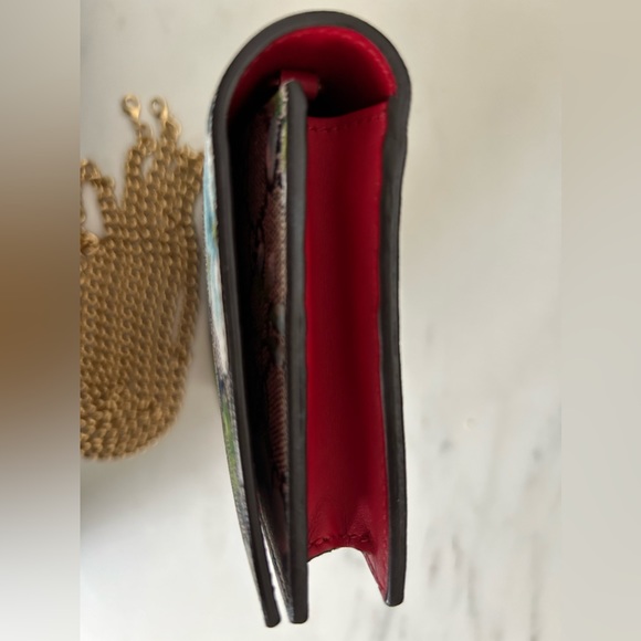 Authentic Gucci Beige GG Supreme Canvas Blooms Wallet On Chain - EUC - Picture 8 of 15